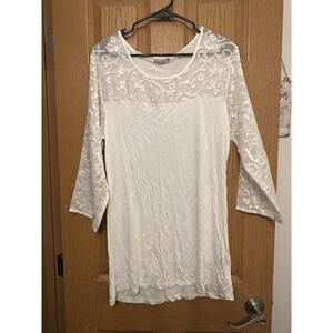 Amanda Blu Lace White long Sleeve Dress Size M Whimsical Fairy Intimate